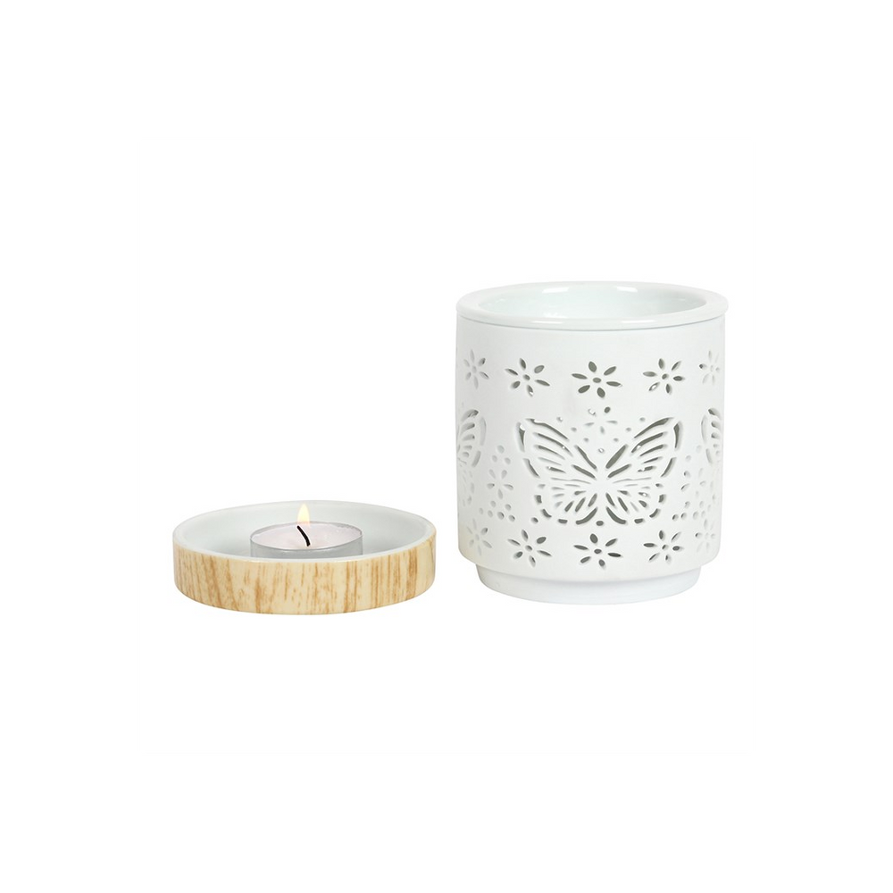 Matte Ceramic Butterfly Oil Burner