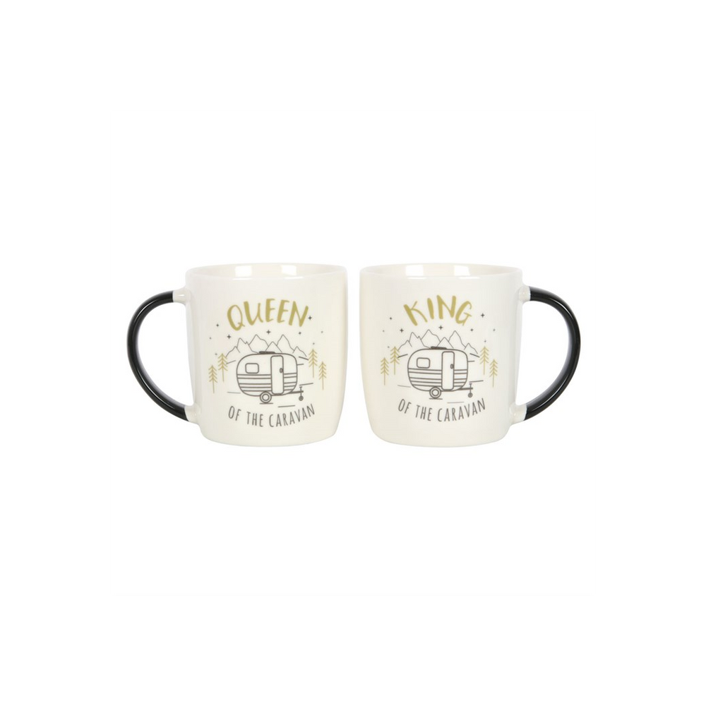 King and Queen Couples Caravan Mug Set