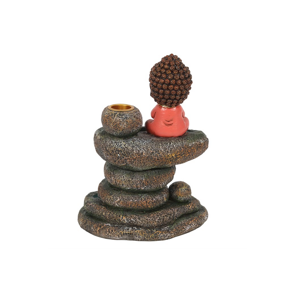 Red Buddha and Rock Pond Backflow Incense Burner