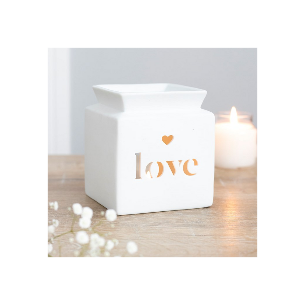 White Love Cut Out Oil Burner