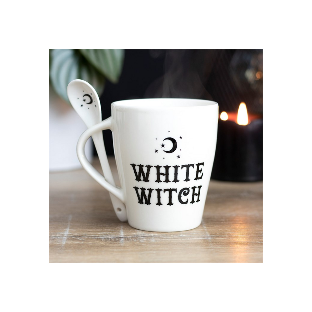 White Witch Mug and Spoon Set