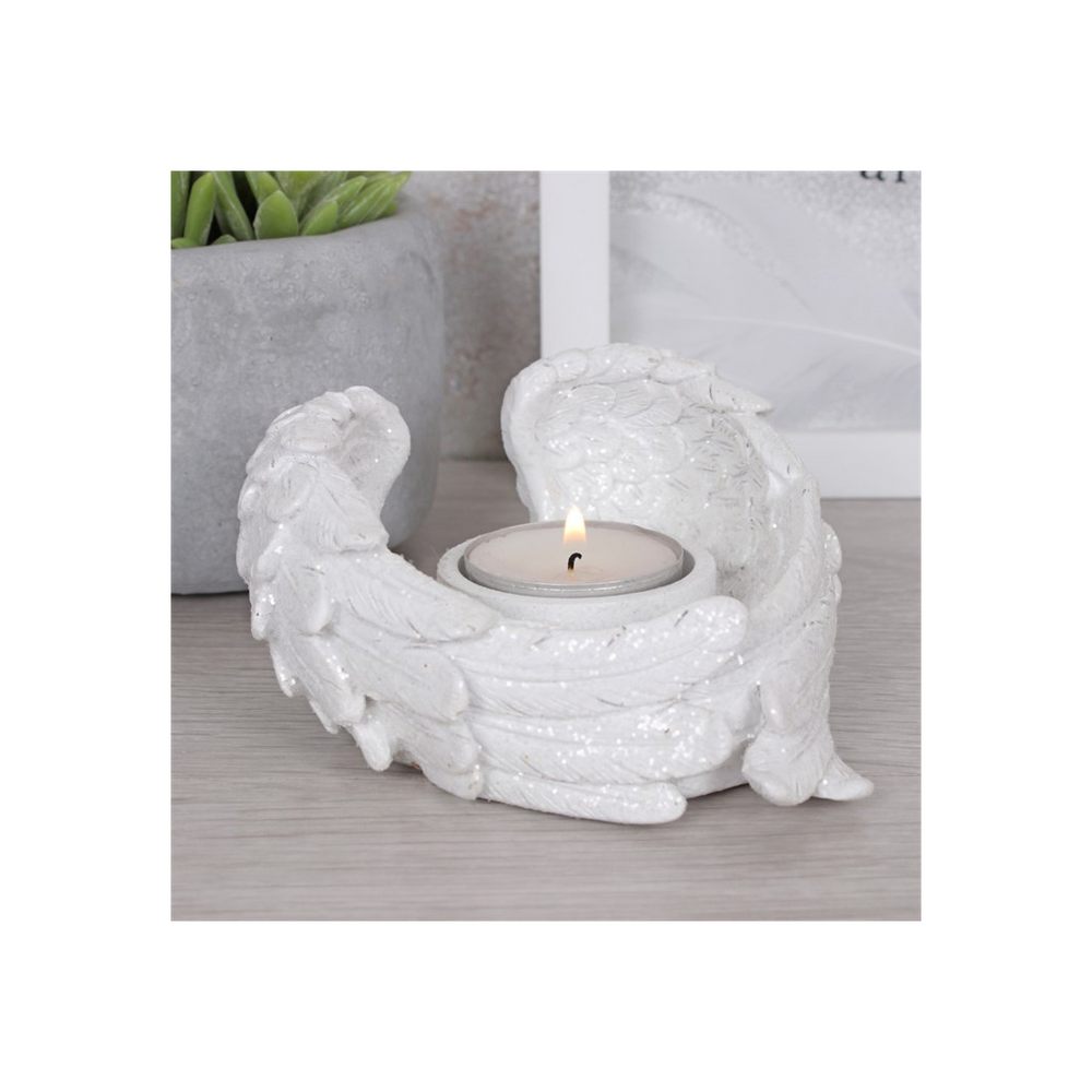 Glitter Angel Wing Candle Holder