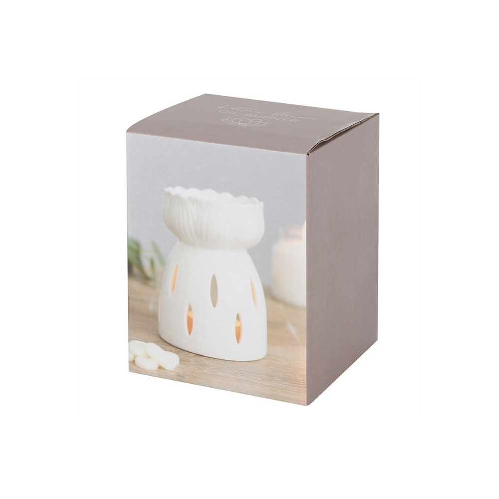 White Gloss Lotus Flower Oil Burner