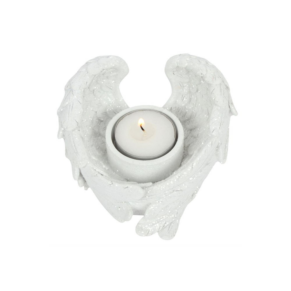 Glitter Angel Wing Candle Holder