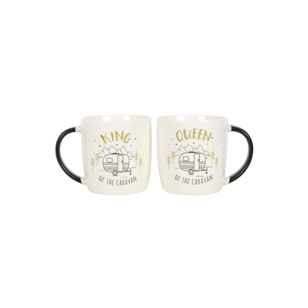 King and Queen Couples Caravan Mug Set