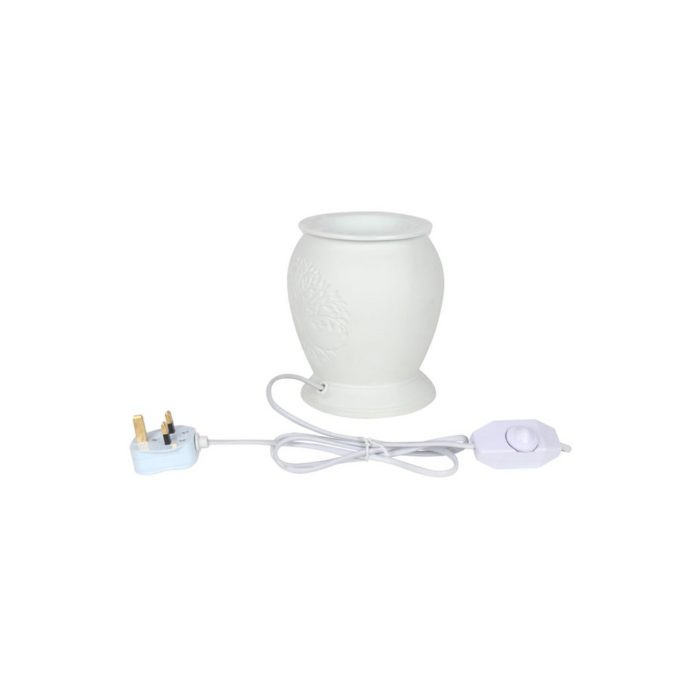 Tree of Life White Ceramic Electric Oil Burner