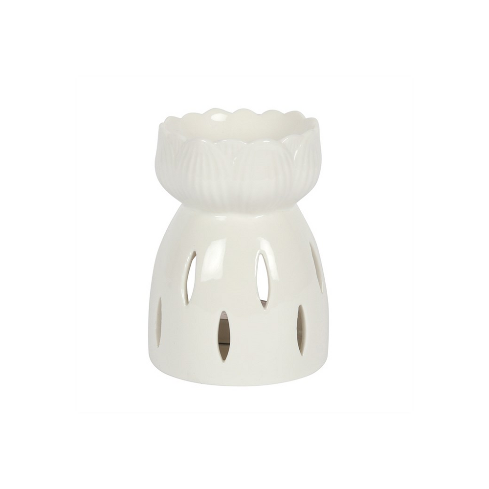 White Gloss Lotus Flower Oil Burner