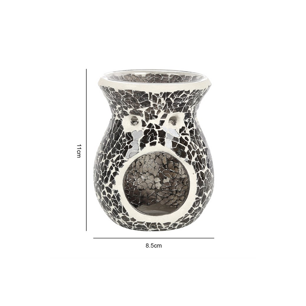 Small Gunmetal Grey Crackle Oil Burner