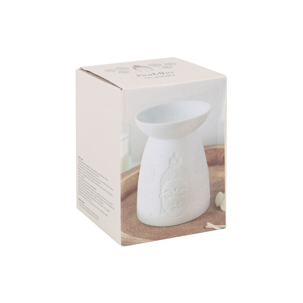 White Ceramic Buddha Face Oil Burner