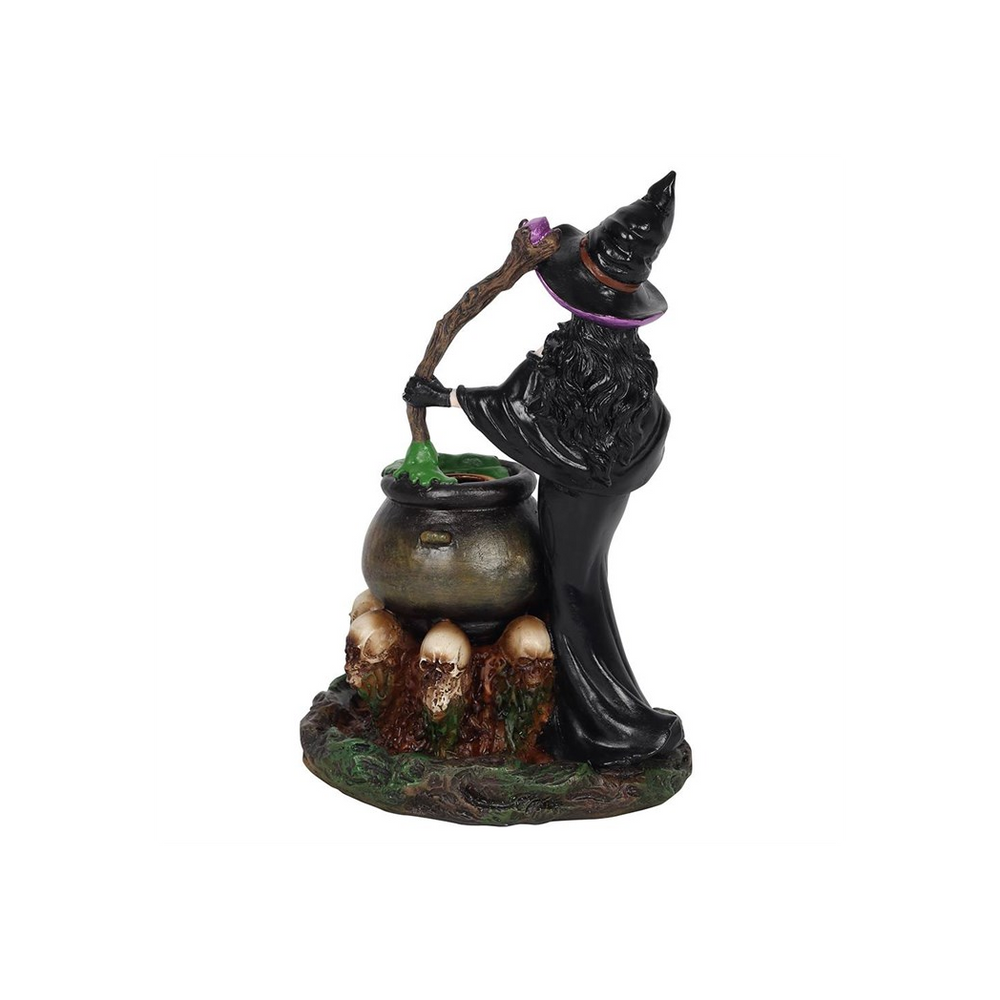 Witch with Cauldron Backflow Incense Burner