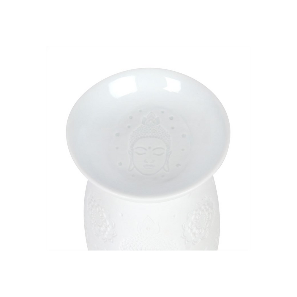 White Ceramic Buddha Face Oil Burner