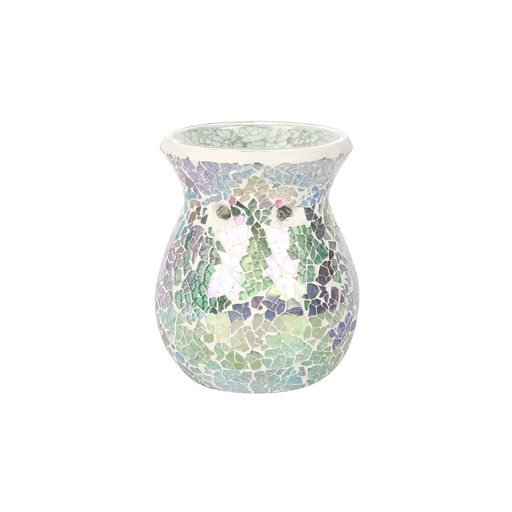 Small Light Blue Iridescent Crackle Oil Burner