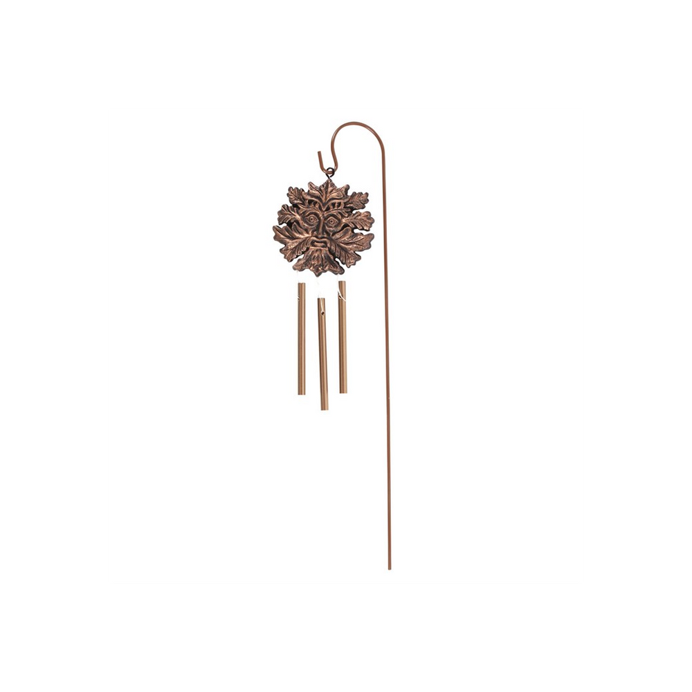 Bronze Effect Green Man Windchime Stake