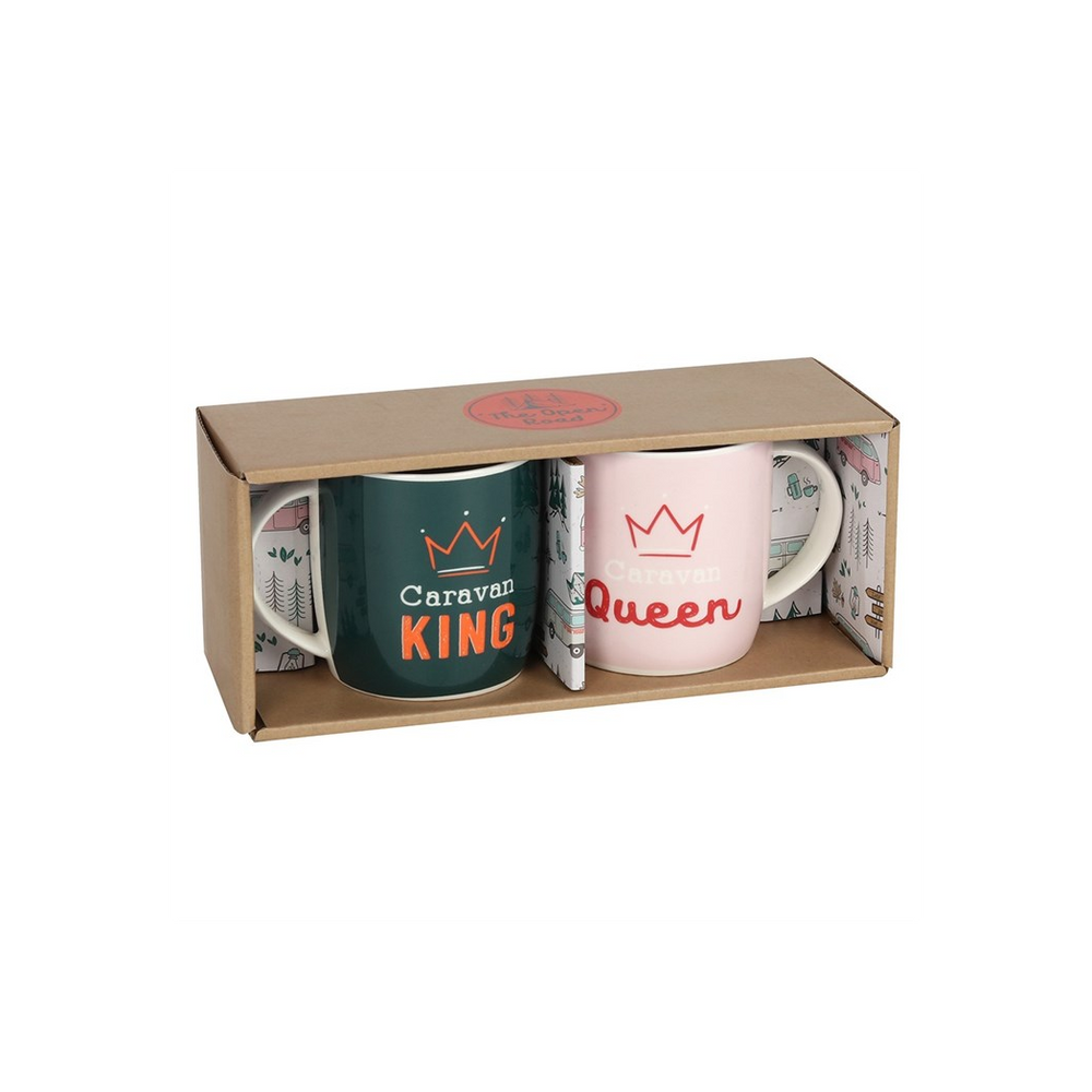 Caravan King and Queen Mug Set