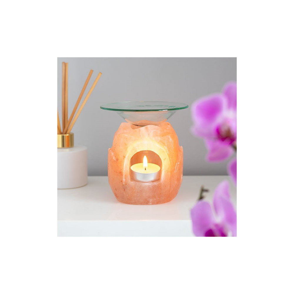 Lotus Flower Shaped Himalayan Salt Oil Burner