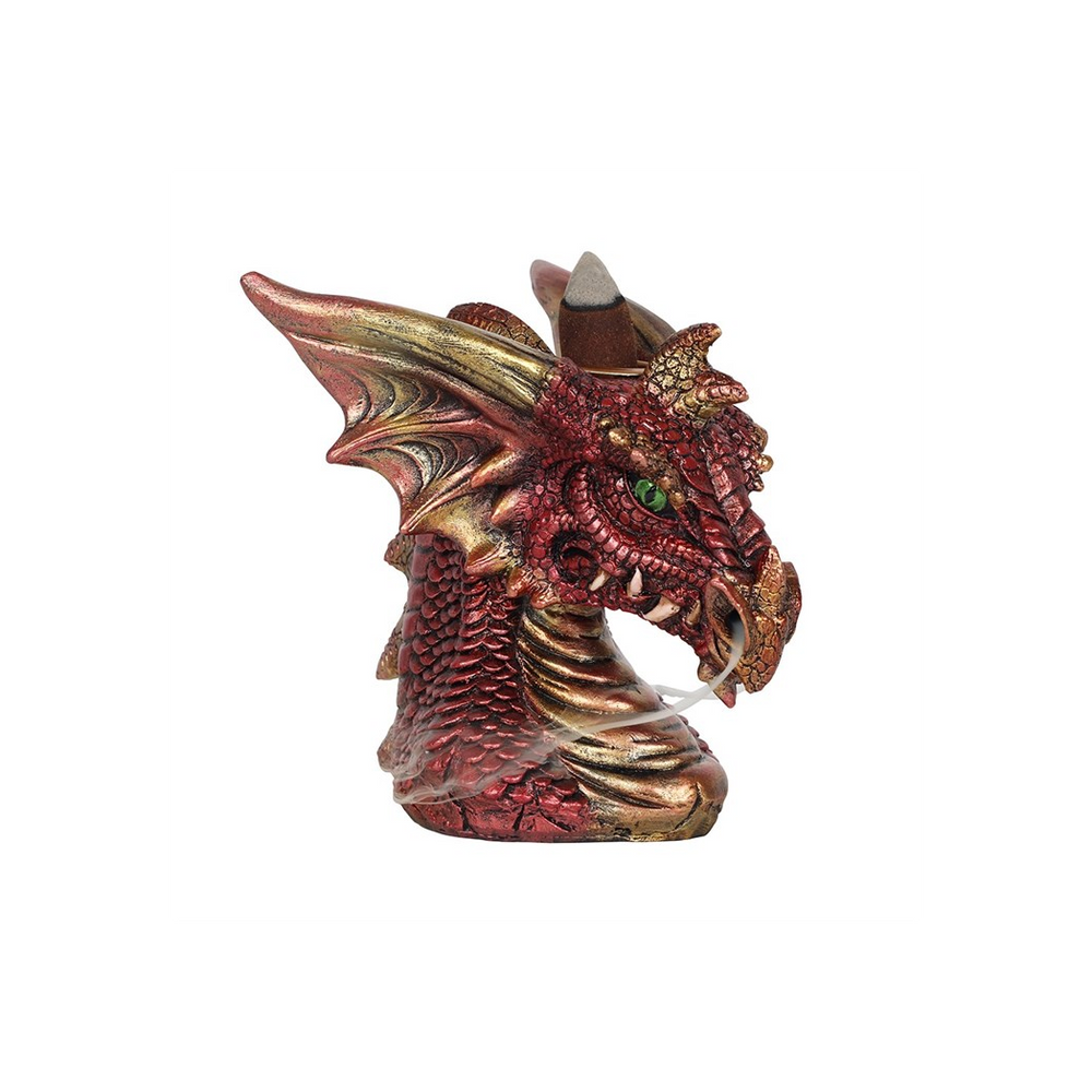 Small Red Dragon Head Backflow Incense Burner