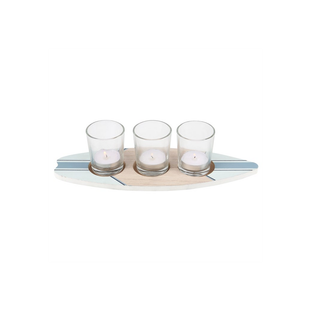 Surfboard Triple Tealight Holder