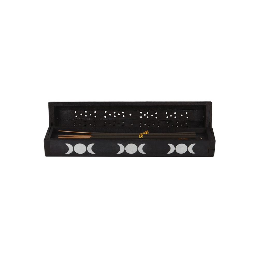 Triple Moon Wooden Sage Incense Box Set