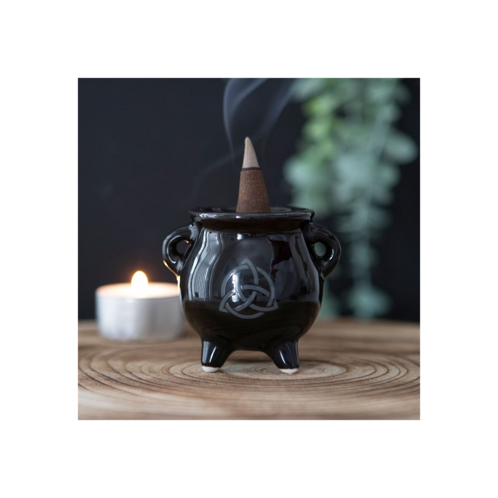 Triquetra Cauldron Ceramic Incense Holder