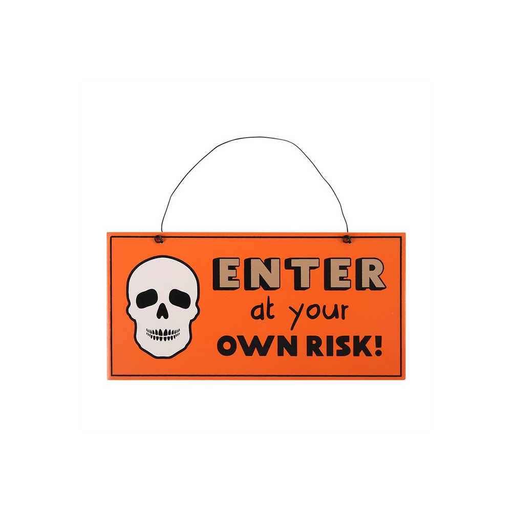 Skull Enter Hanging Sign