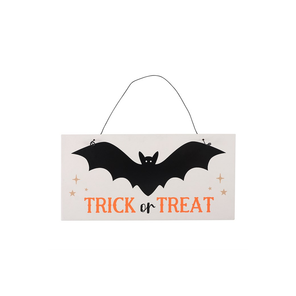 Trick or Treat Bat Hanging Sign