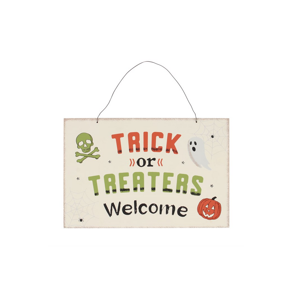 Trick or Treaters Welcome Hanging Sign