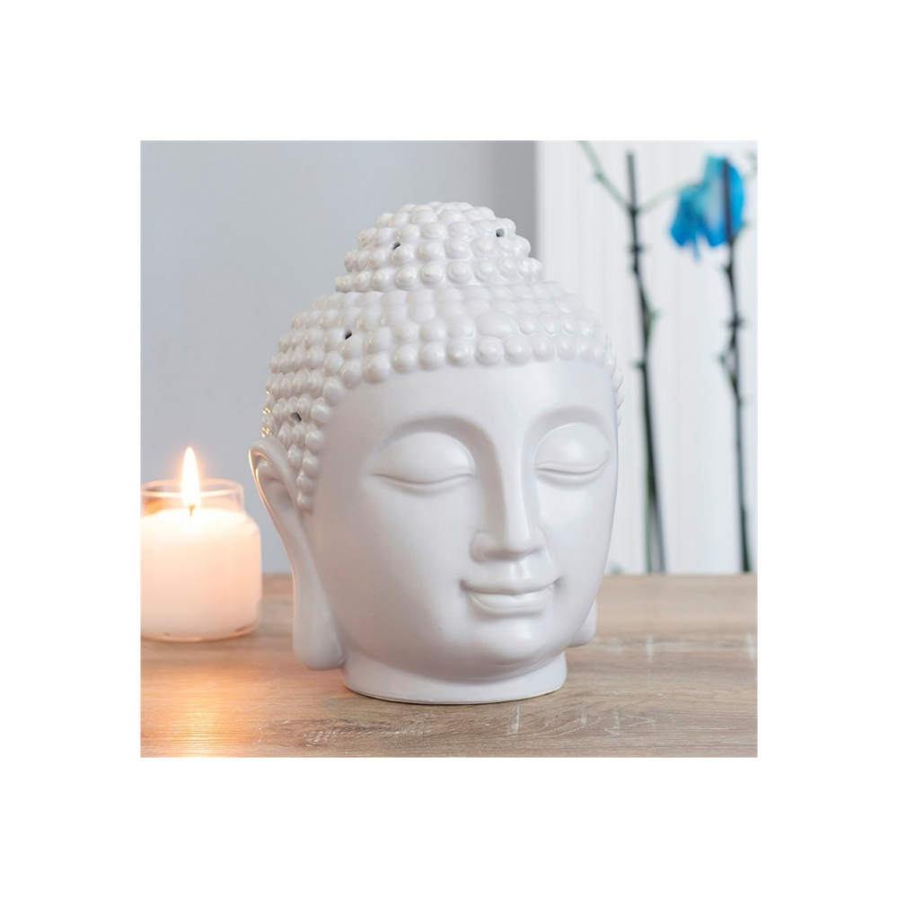 Large Grey Buddha Head Oil Burner