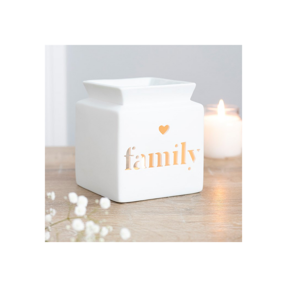 White Family Cut Out Oil Burner