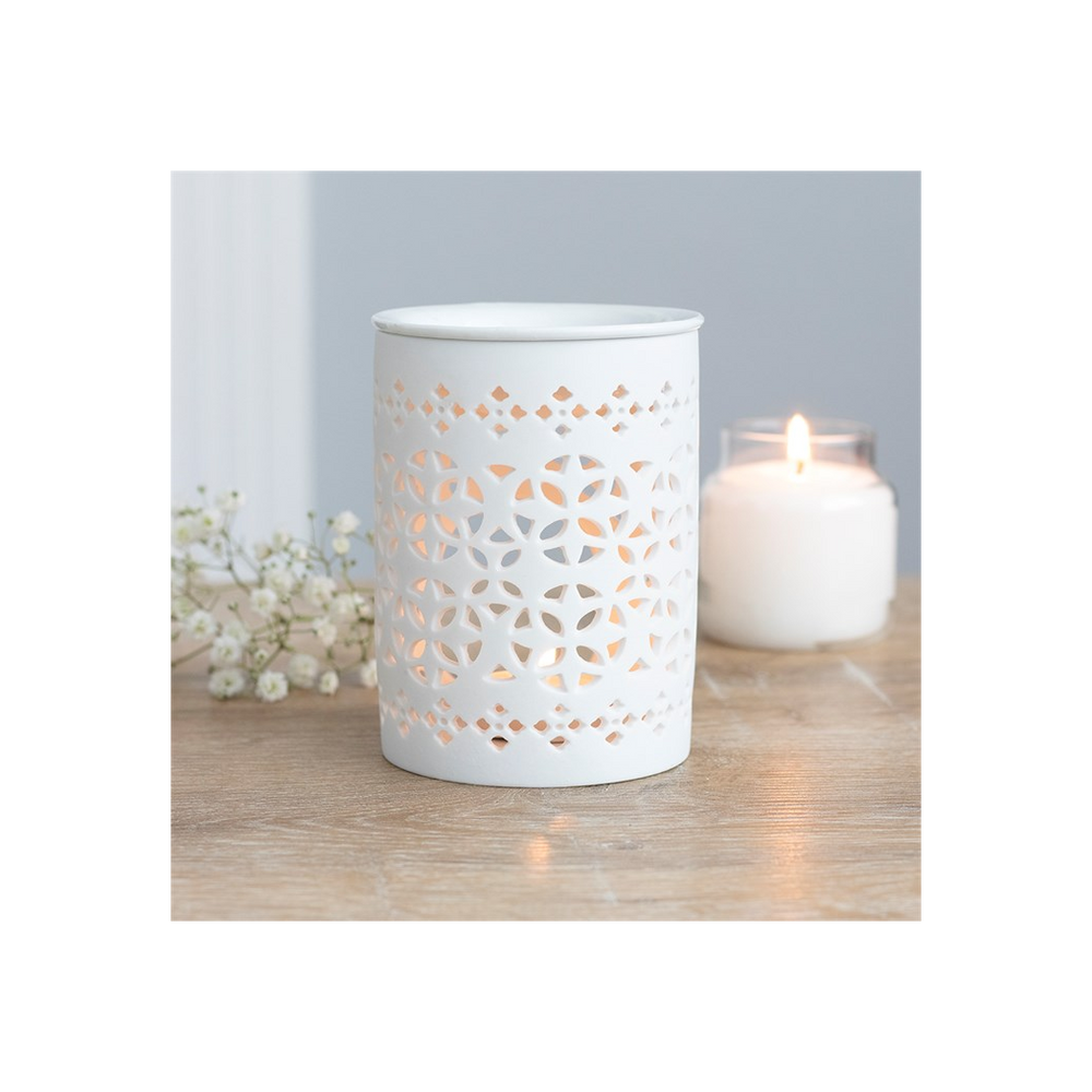 White Matte Cut Out Oil Burner